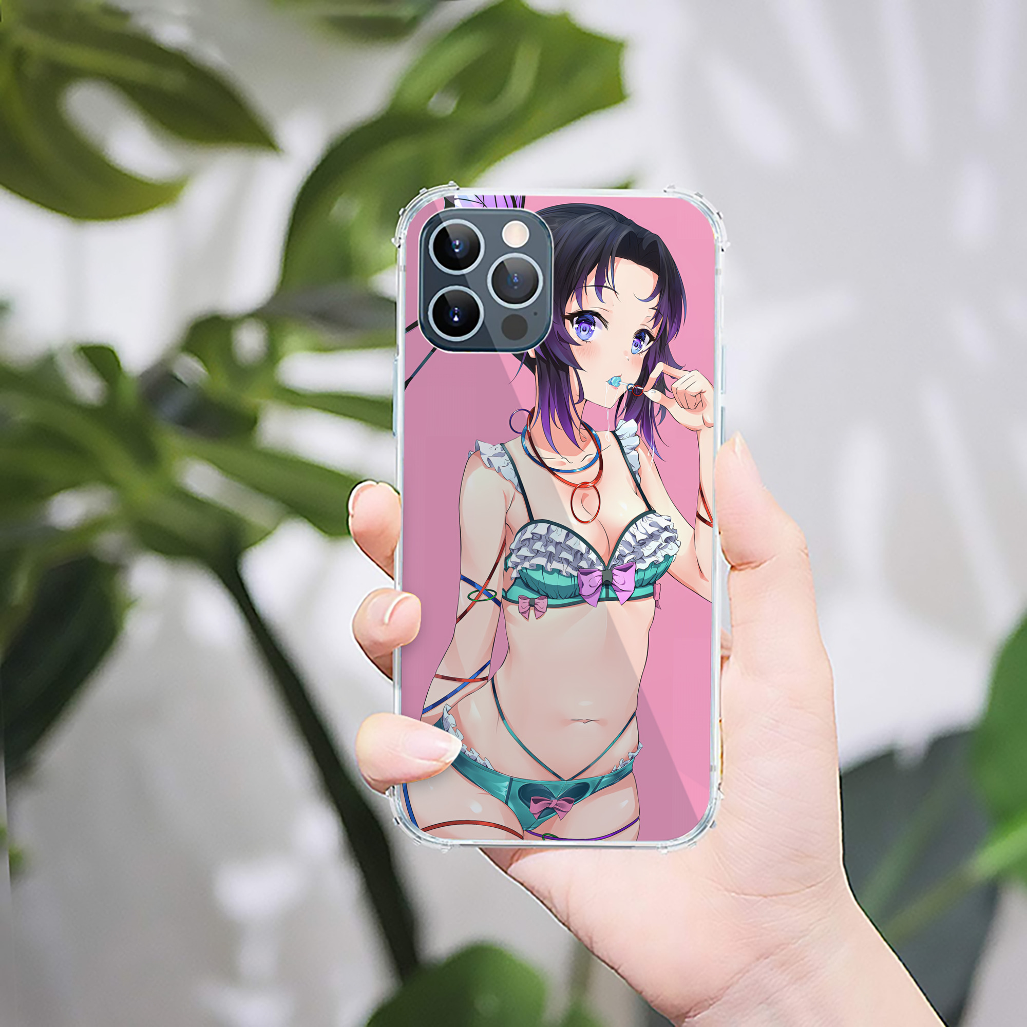 （画像用） 鬼滅の刃（きめつのやいば）蟲柱-胡蝶 しのぶ／こちょう しのぶ Kochou Shinobu 【iPhone 12シリーズ対応】透明スマホケース（クリアソフトケース）